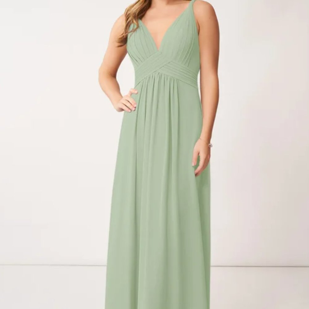 NWT Azazie Maren Dusty Sage Dress A14